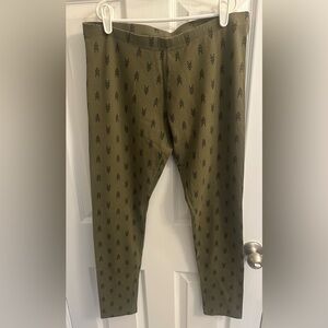 Arizona Jeans Co Army Green Black Graphic Detail Leggings Womens juniors XL